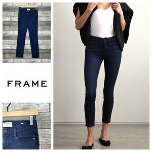 Frame Le Skinny De‎ Jeanne Crop in Deep Blue Dive 25